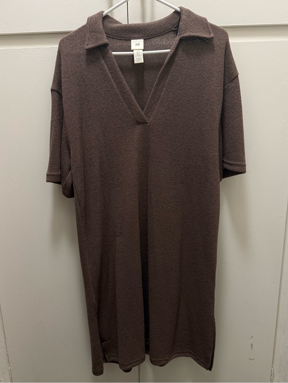 H&M Brown Short-Sleeve Polo Dress